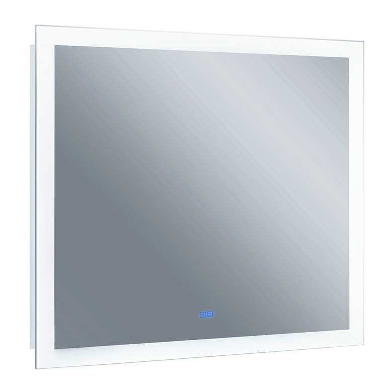Image 1 Abigail Rectangle Matte White LED 40 in. Mirror