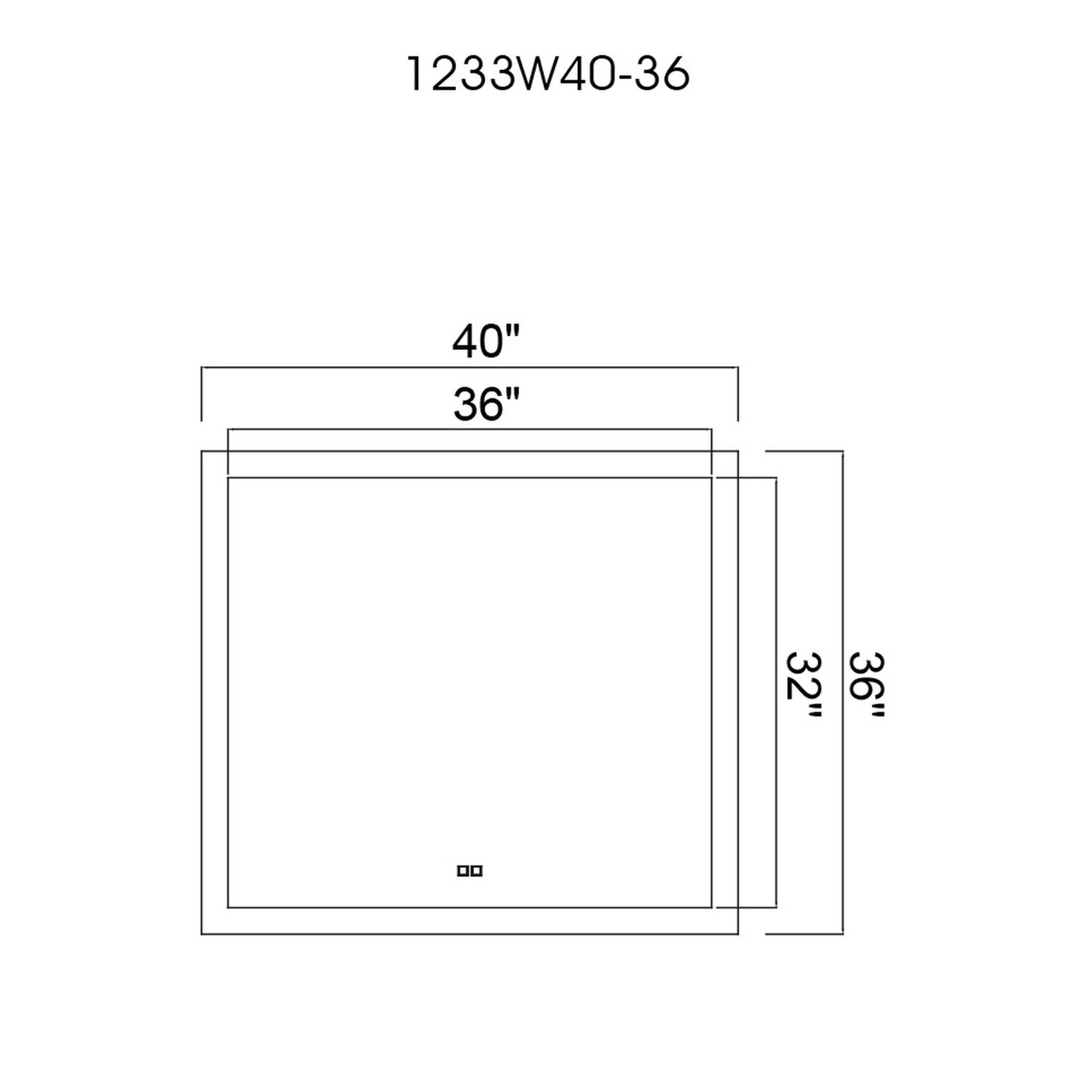 Image 7 Abigail Rectangle Matte White LED 40 in. Mirror more views