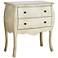 Abigail Vintage White 2-Drawer Wood Bombe Accent Chest