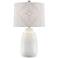 Abigail White Ceramic Table Lamp with Cutout Patterned Shade