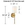Abigale 19 1/4" High Brass and White Fabric Shade Wall Sconce in scene