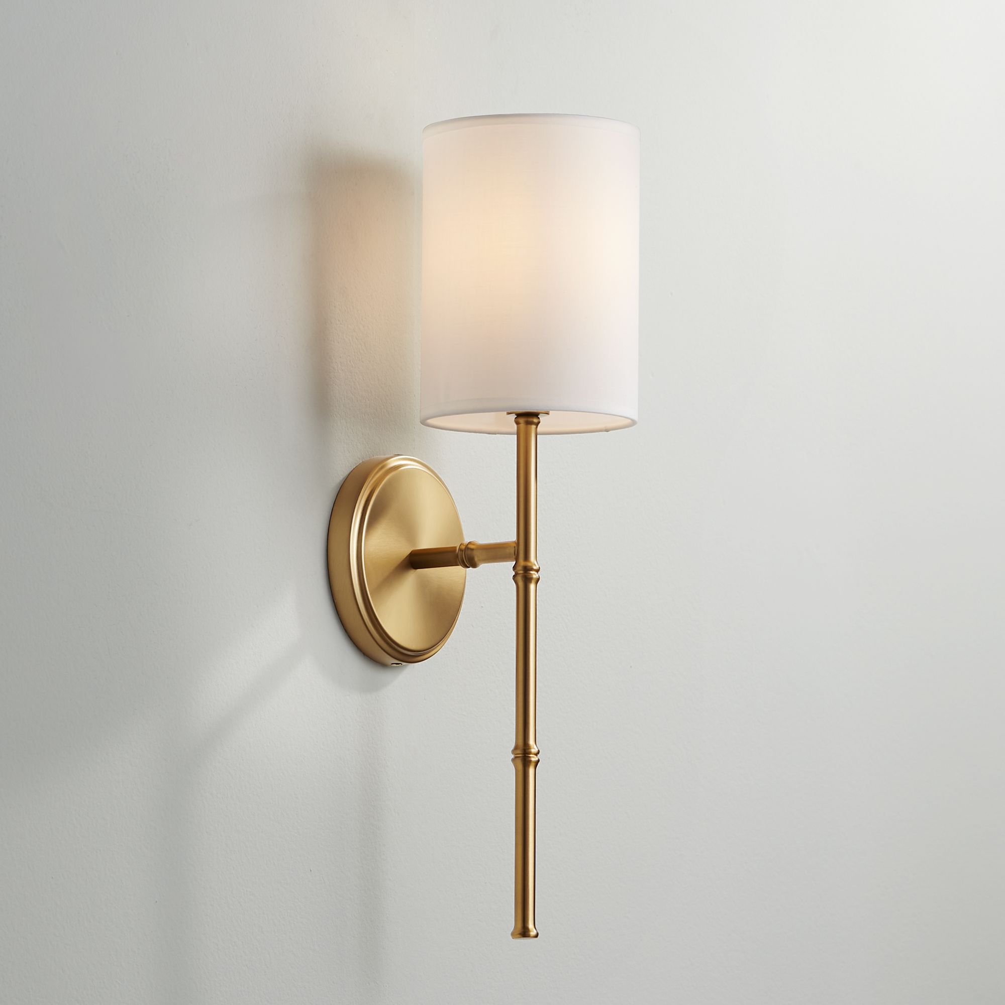 brass shade wall sconce