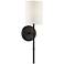 Abigale 19 1/4"H Bronze and White Fabric Shade Wall Sconce