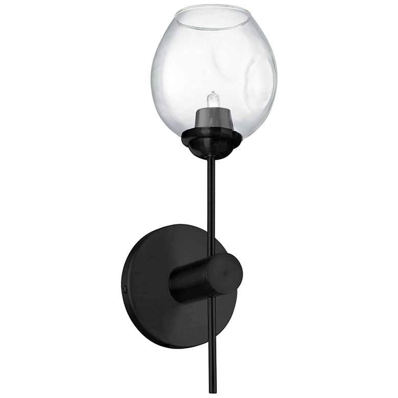 Image 1 Abii 14 3/4 inch High Painted Black Wall Sconce