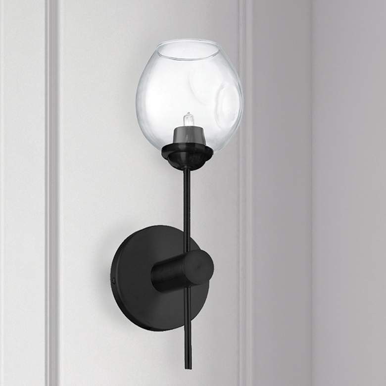 Image 1 Abii 14 3/4" High Painted Black Wall Sconce