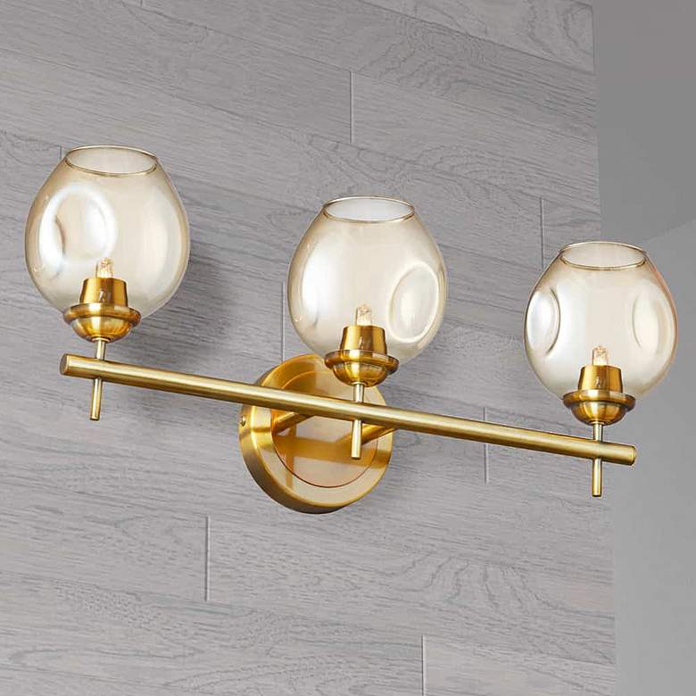 Image 1 Abii 18 1/4" Wide Vintage Bronze 3-Light Bath Light