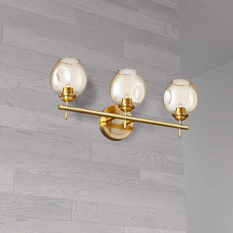Image 5 Abii 18 1/4" Wide Vintage Bronze 3-Light Bath Light more views