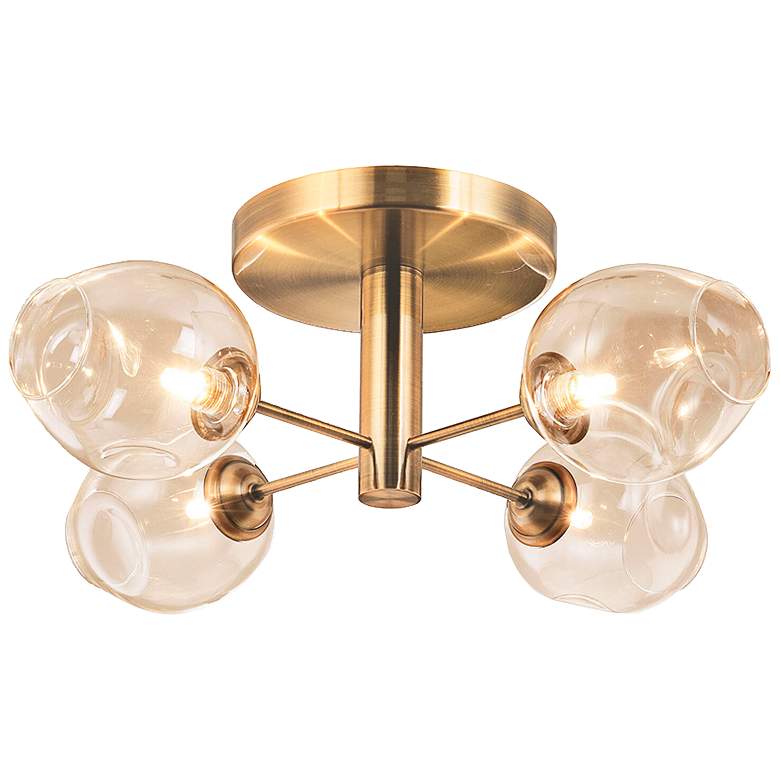 Image 1 Abii 20.5" Wide 4 Light Vintage Bronze Semi-Flush Mount