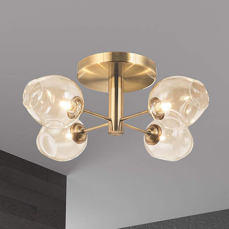 Image 1 Abii 20.5" Wide 4 Light Vintage Bronze Semi-Flush Mount