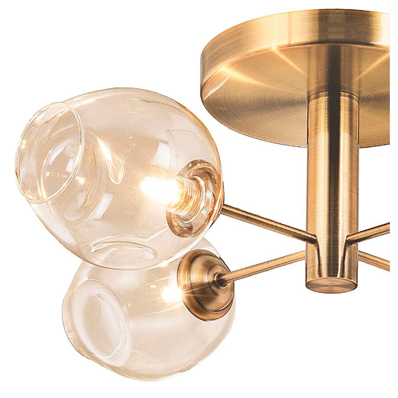 Image 3 Abii 20.5" Wide 4 Light Vintage Bronze Semi-Flush Mount more views