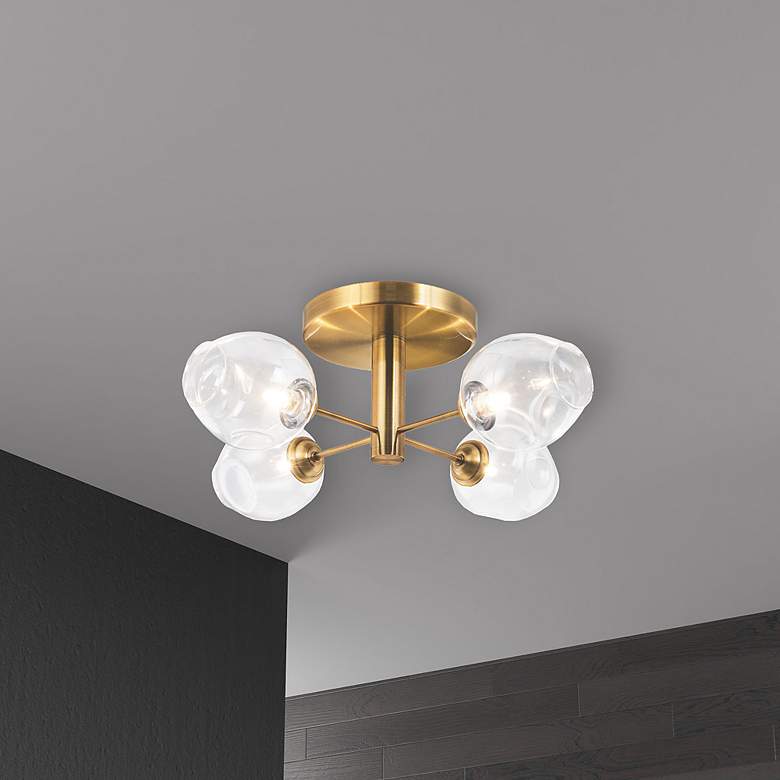 Image 2 Abii 20.5" Wide 4 Light Vintage Bronze Semi-Flush Mount more views