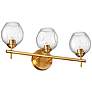Abii 21" Wide 3 Light Vintage Bronze Vanity Light With Clear Glass