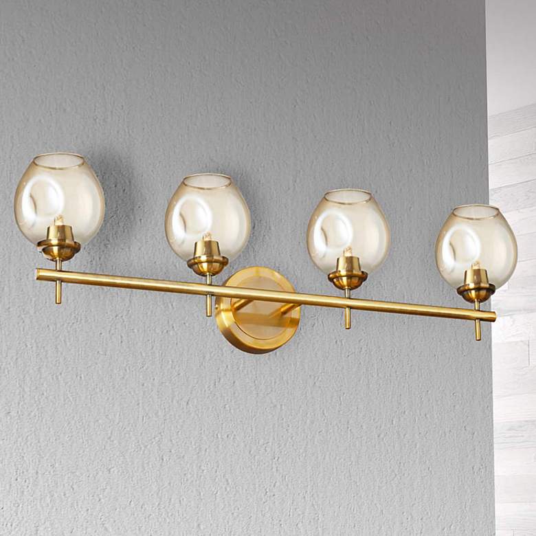 Image 1 Abii 29 1/4" Wide Vintage Bronze 4-Light Bath Light