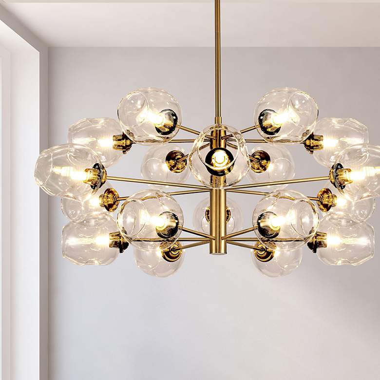 Image 1 Abii 32 3/4" Wide Vintage Bronze 18-Light Chandelier