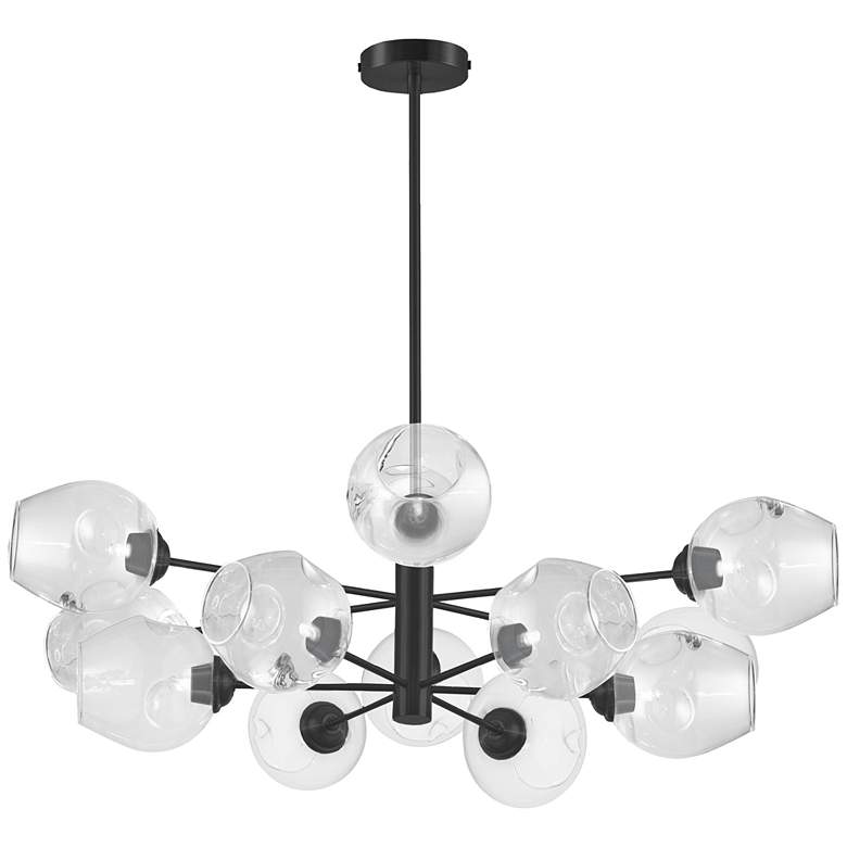 Image 1 Abii 33" Wide 12 Light Matte Black Chandelier