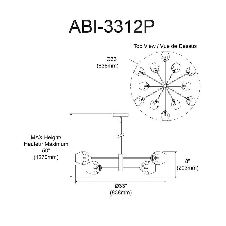 Image 3 Abii 33" Wide 12 Light Matte Black Chandelier more views