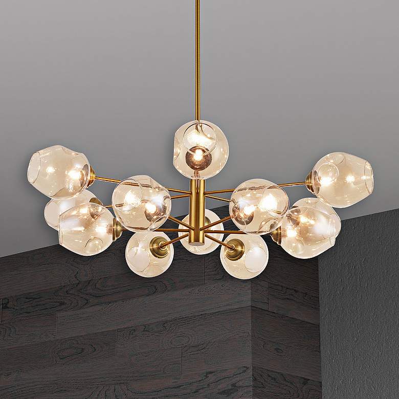 Image 1 Abii 33" Wide Vintage Bronze 12-Light Chandelier