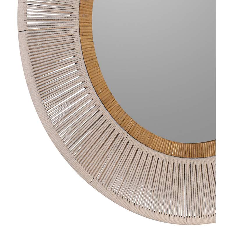 Image 3 Abilene Natural Taupe 35 1/2 inch Round Wall Mirror more views