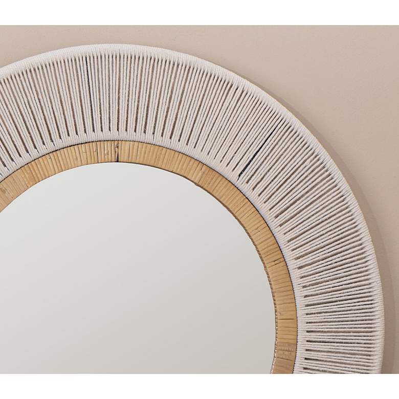 Image 4 Abilene Natural Taupe 35 1/2 inch Round Wall Mirror more views