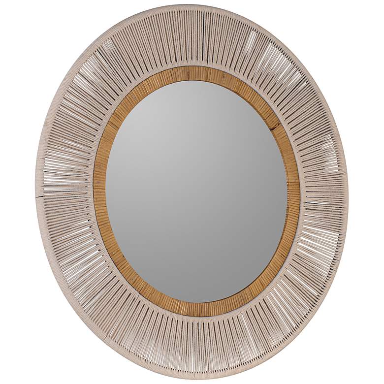 Image 5 Abilene Natural Taupe 35 1/2 inch Round Wall Mirror more views