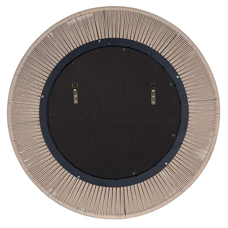 Image 6 Abilene Natural Taupe 35 1/2 inch Round Wall Mirror more views