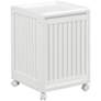 Abingdon 15 3/4"W White Wood Laundry Hamper with Hinged Lid