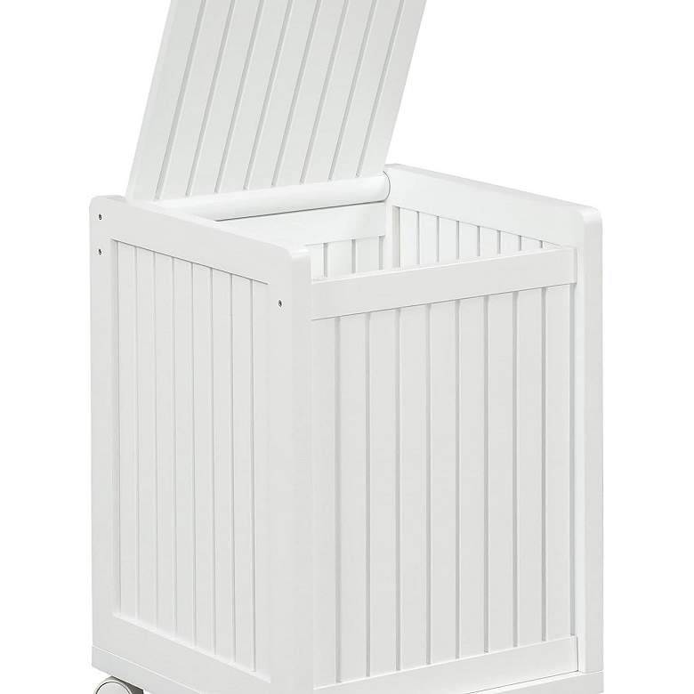Image 4 Abingdon 15 3/4"W White Wood Laundry Hamper with Hinged Lid more views