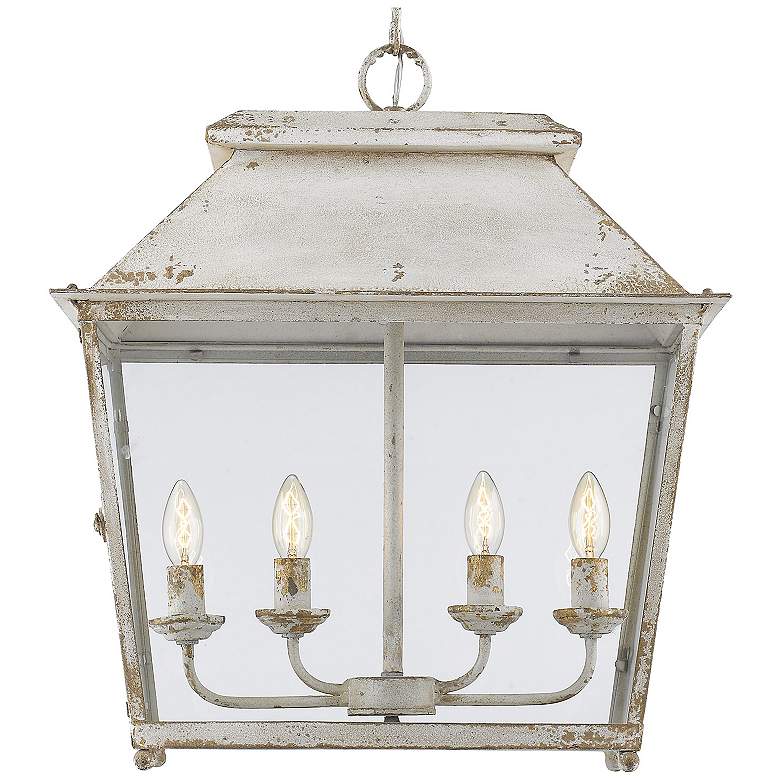Image 1 Abingdon 21 1/4 inch Wide Antique Ivory 4-Light Pendant With Clear Glass
