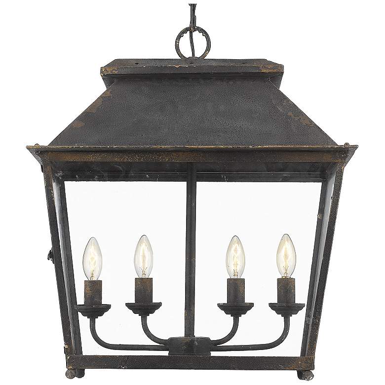 Image 3 Abingdon 21 1/4"W Antique Black Iron 4-Light Lantern Pendant