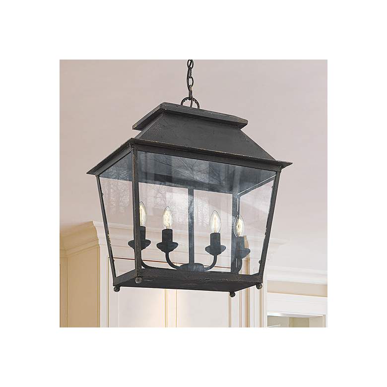 Image 2 Abingdon 21 1/4"W Antique Black Iron 4-Light Lantern Pendant