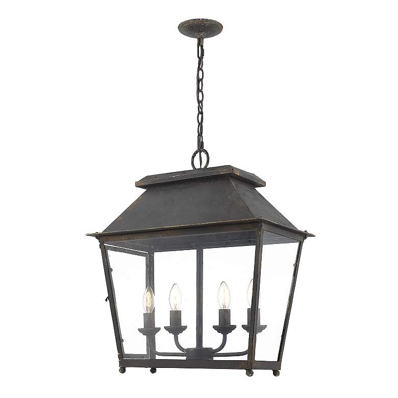 Image 4 Abingdon 21 1/4"W Antique Black Iron 4-Light Lantern Pendant more views