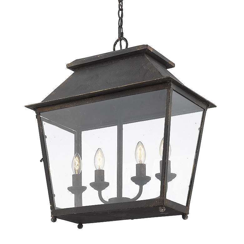 Image 5 Abingdon 21 1/4"W Antique Black Iron 4-Light Lantern Pendant more views