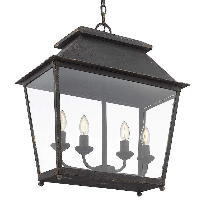 Image 6 Abingdon 21 1/4"W Antique Black Iron 4-Light Lantern Pendant more views