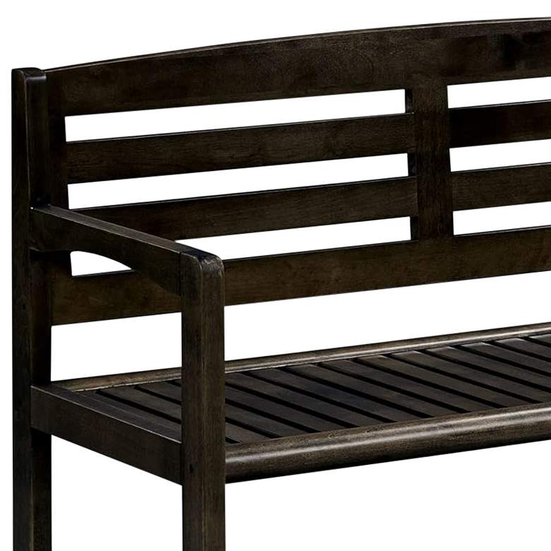 Image 2 Abingdon 38 inch Wide Espresso Wood Bench with Storage Shelf more views