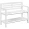 Abingdon 38" Wide White Wood Bench with Storage Shelf