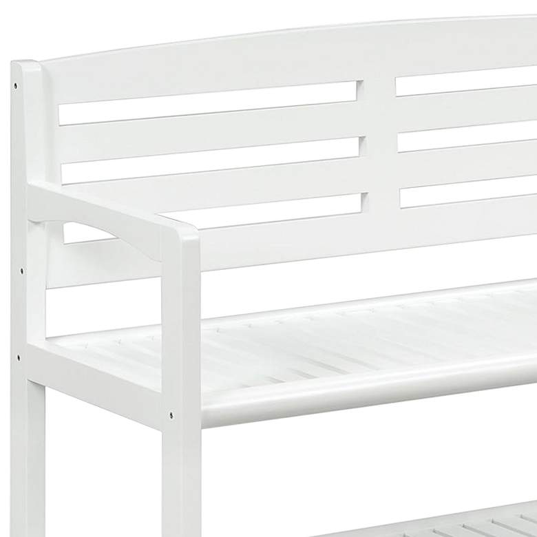 Image 2 Abingdon 38 inch Wide White Wood Bench with Storage Shelf more views
