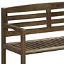 Abingdon 38"W Antique Chestnut Wood Bench with Storage Shelf