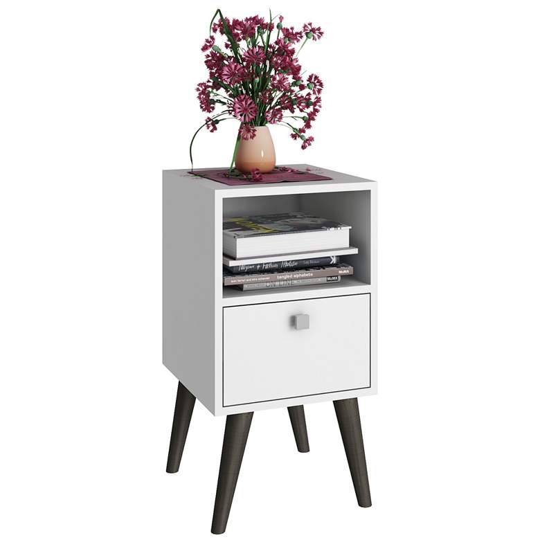 Abisko 13 3/4&quot; Wide White Finish Modern Side Table more views