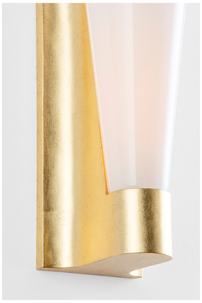 Image 4 Abner 13" High Vintage Gold Leaf Wall Sconce more views