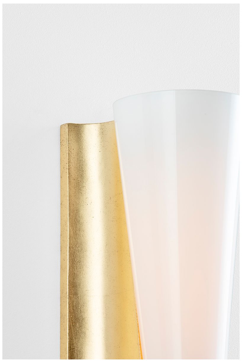 Image 6 Abner 13" High Vintage Gold Leaf Wall Sconce more views