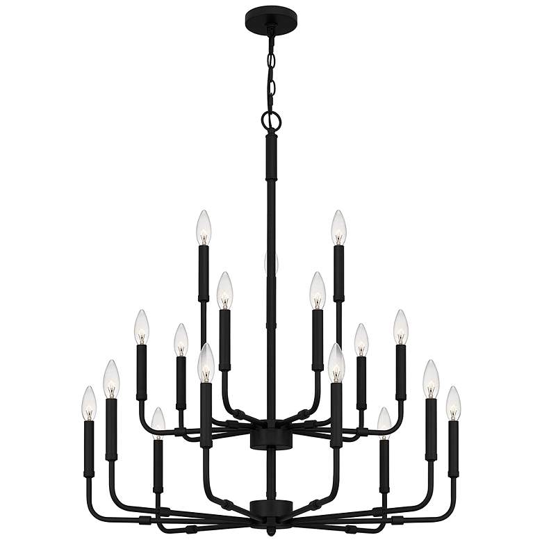 Image 1 Abner 18-Light Matte Black Chandelier