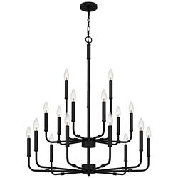 Abner 18-Light Matte Black Chandelier