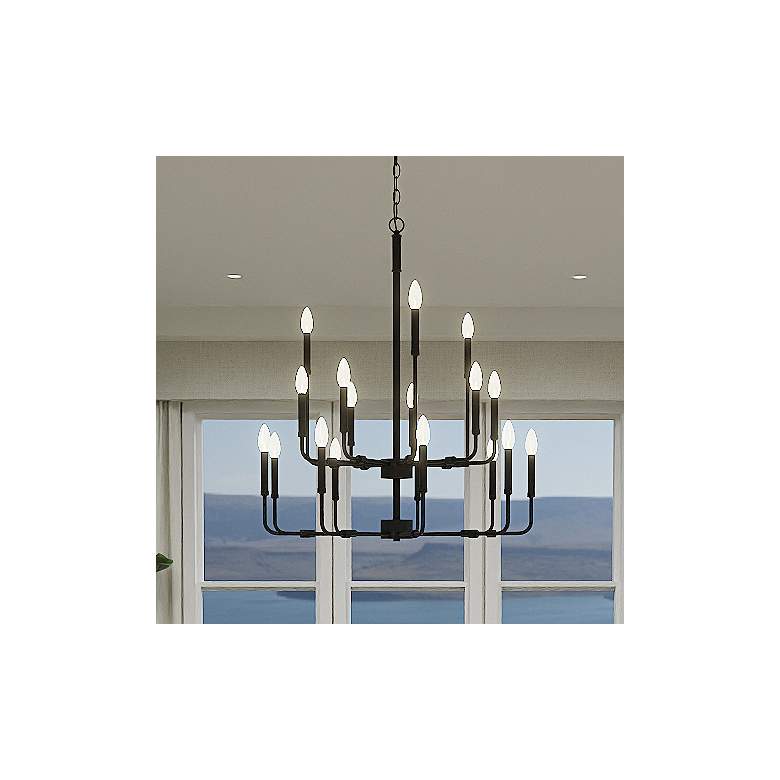 Image 2 Abner 18-Light Matte Black Chandelier