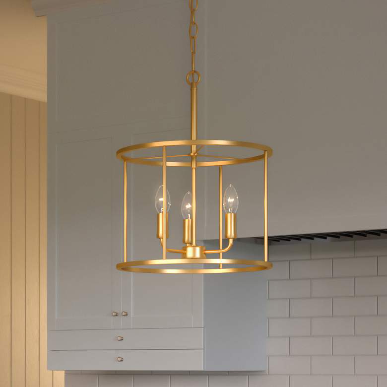 Image 1 Abner 3-Light Aged Brass Pendant