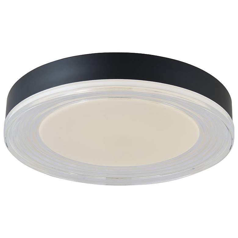 Image 2 Abra 3CCT 16" Ribbed Acrylic Low Profile Flushmount more views