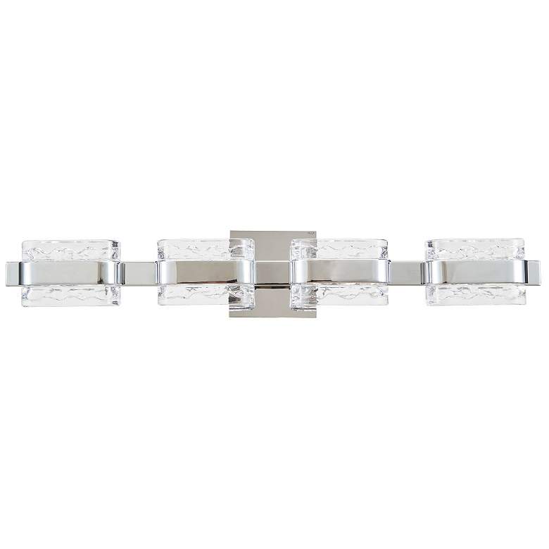 Image 1 Abra 4-Lt Crystal Glass Vanity with movable Backplate