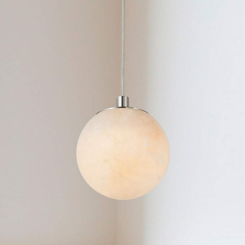Image 1 Abra Alabaster Stone Orb Pendant includes 120" Cord and Uni-Jack Plug