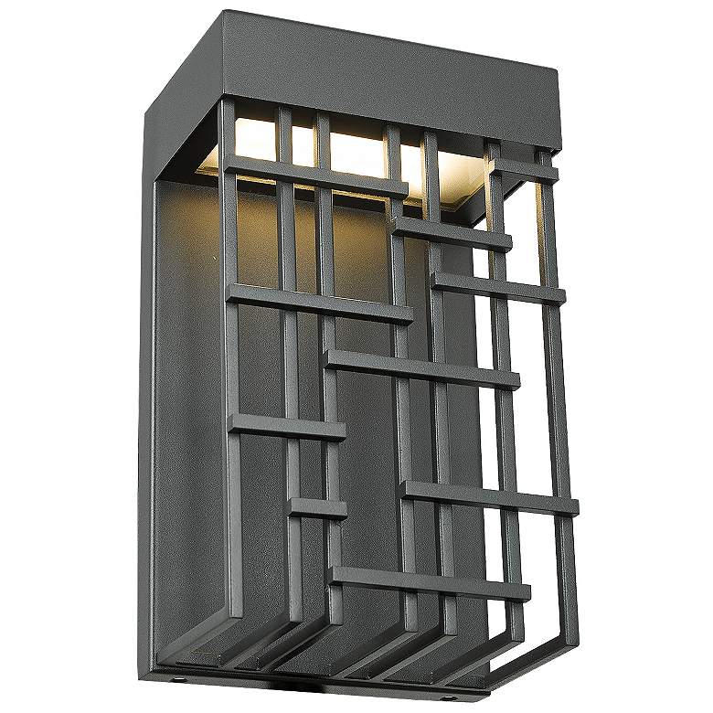 Image 1 ABRA Aspen Wet Location Lattice Shade Wall Fixture Black