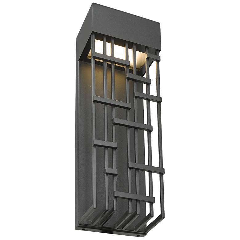 Image 1 ABRA Aspen Wet Location Lattice Shade Wall Fixture Black