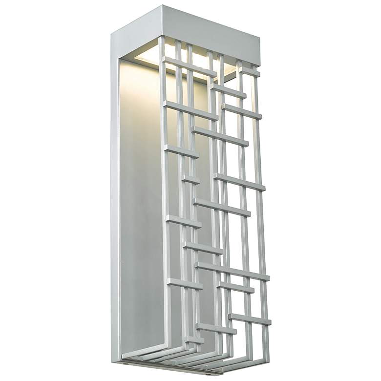 Image 1 ABRA Aspen Wet Location Lattice Shade Wall Fixture Silica